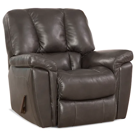 Casual Rocker Recliner with Scoop Seat